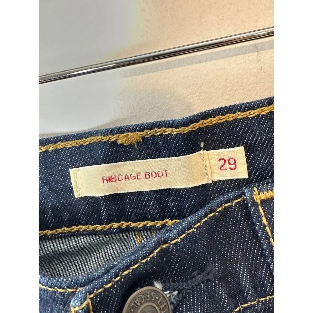 Levi's Premium Ribcage Bootcut Jeans‎ Women 29 X 33 Dark Blue High Rise NWT